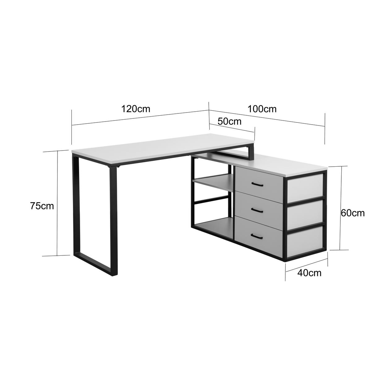 Eckschreibtisch Flux Schwarz/Kaschmir L: 140 cm - Kaschmir/Schwarz, MODERN, Holzwerkstoff/Metall (140/100/75cm) - Livetastic