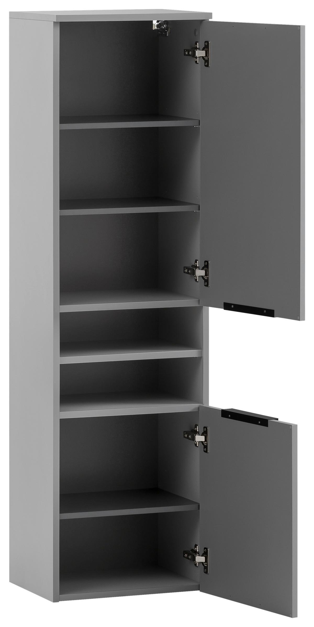 Midischrank Alessio BxH: 40,3x 138,3 cm Grau/Platin - Platinfarben/Grau, MODERN, Holzwerkstoff (40,3/138,3/32cm) - MID.YOU