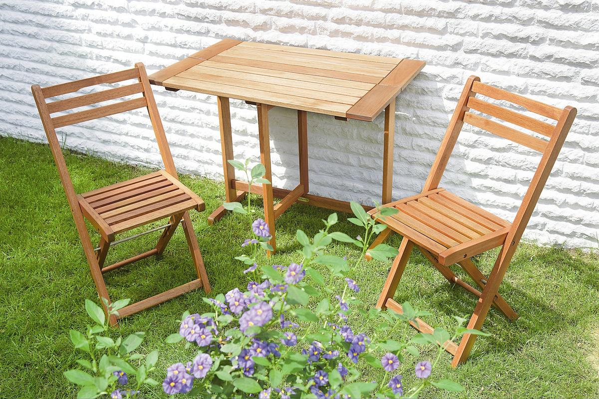 Gartensessel Klappbar 2er-set Porto Echtholz - Naturfarben, KONVENTIONELL, Holz (40/82/49cm) - Gardenson