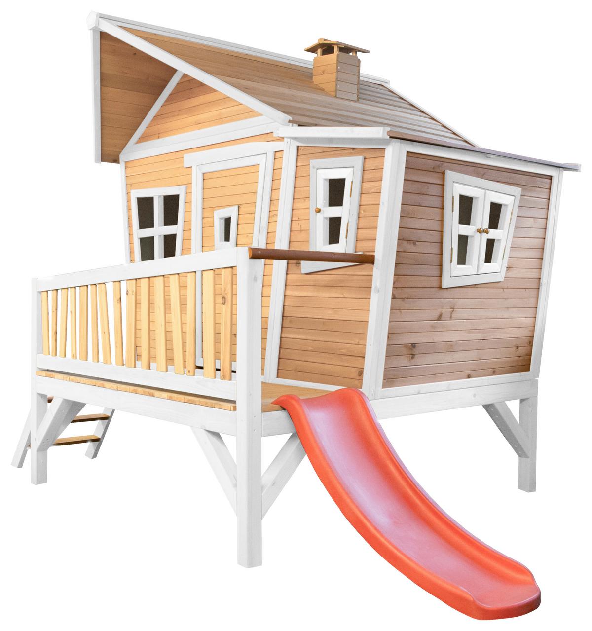 Spielhaus A030.108.21 - Rot/Hellgrün, KONVENTIONELL, Holz/Kunststoff (123/12,8/152cm) - Ambia Garden