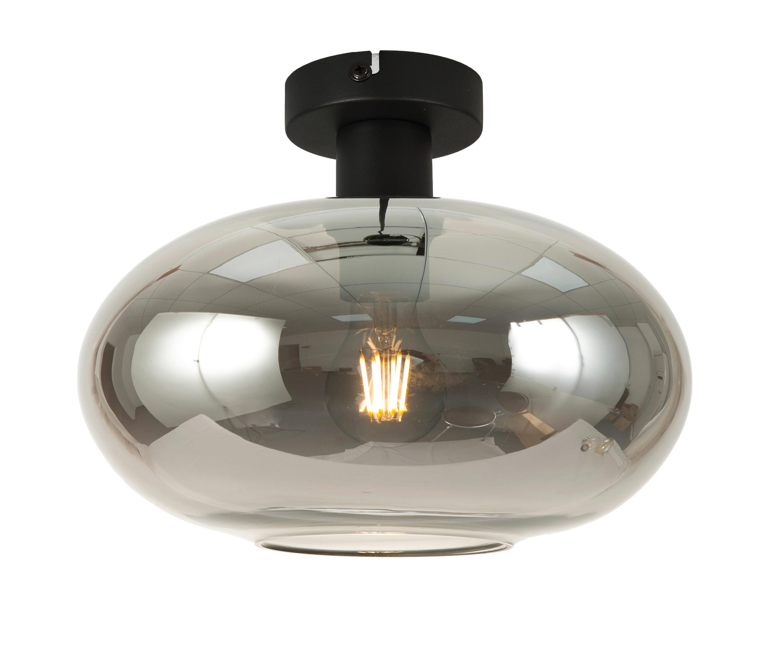 STROPNÍ SVÍTIDLO TIPO - černá, Moderní, kov/sklo (30/23,5cm) - Mömax