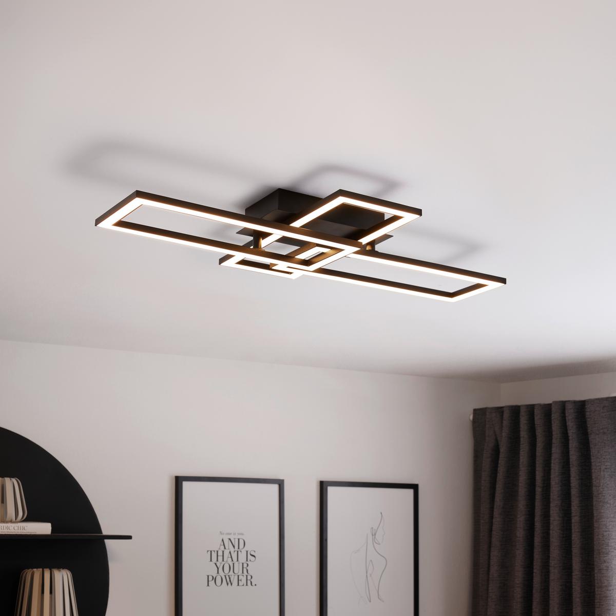 Stropní svítidlo Ferm, černá, max.24 W - černá, Moderní, plast (65/34,8/7,3cm) - Premium Living