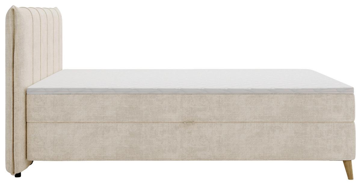 Americká posteľ VELORIA 180x200, béžová - prírodná farba/béžová, Konventionell, drevo/textil (180/200cm) - Mömax