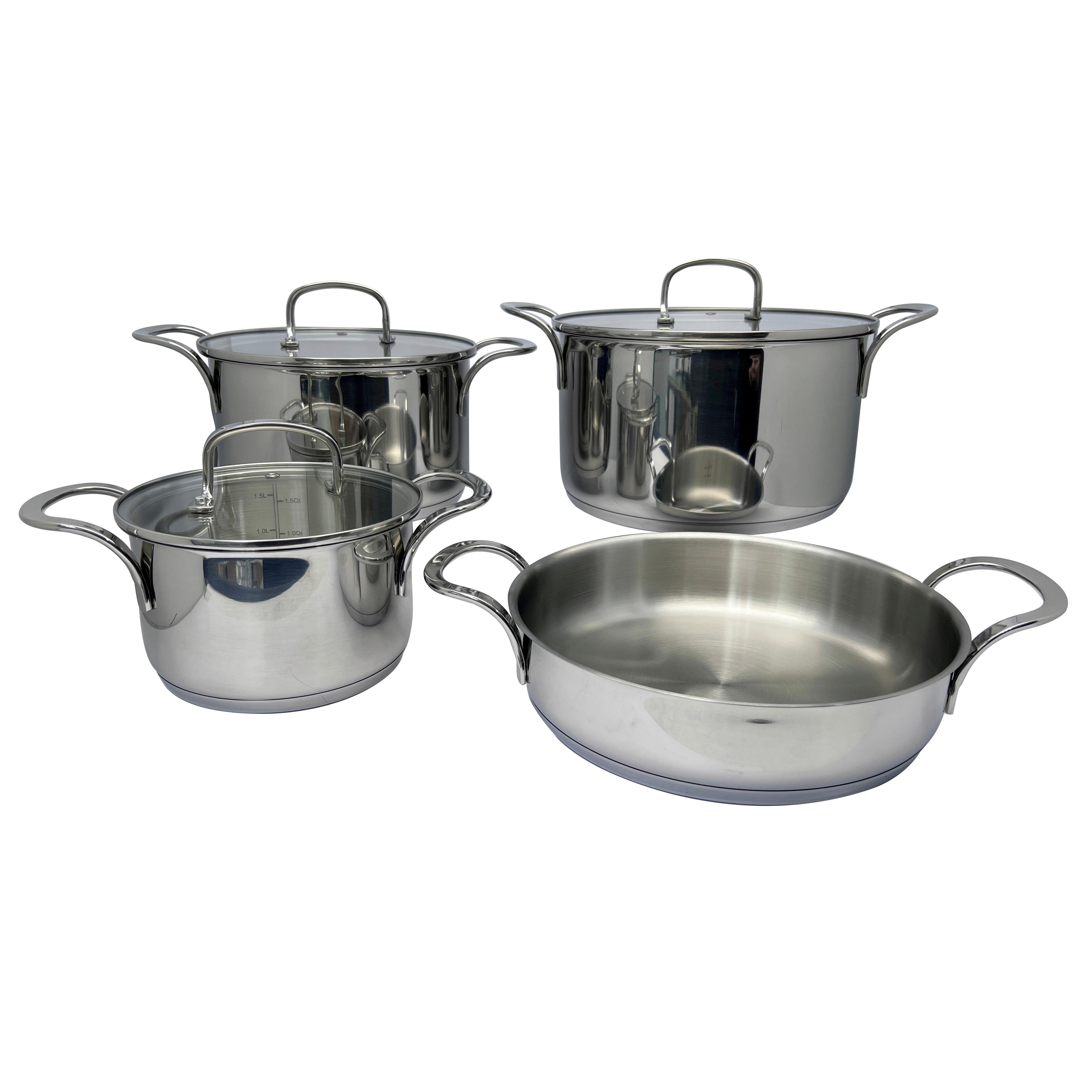 Kochtopfset Hedwig - Klar/Edelstahlfarben, MODERN, Glas/Metall - James Wood