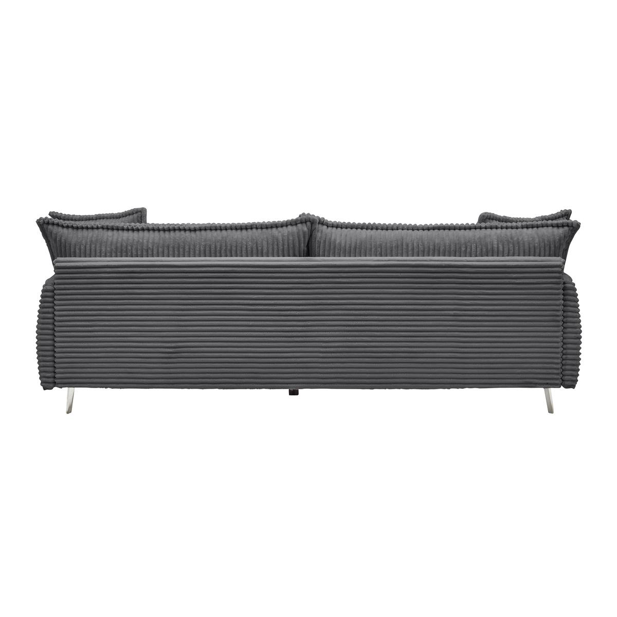 Veľká pohovka KISS -TOP- - chrómová/modrosivá, Modern, kov/drevo (241/90/117cm) - Mömax