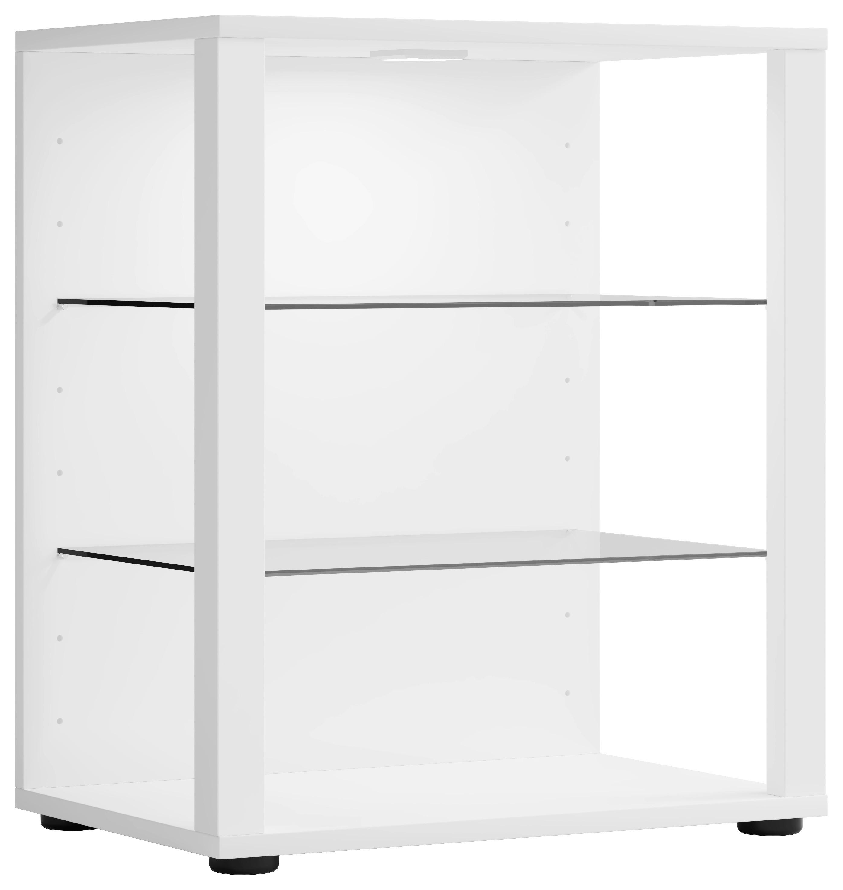 Vitrína GLASOL S - biela, Modern, kompozitné drevo/plast (52/60/35cm) - MID.YOU