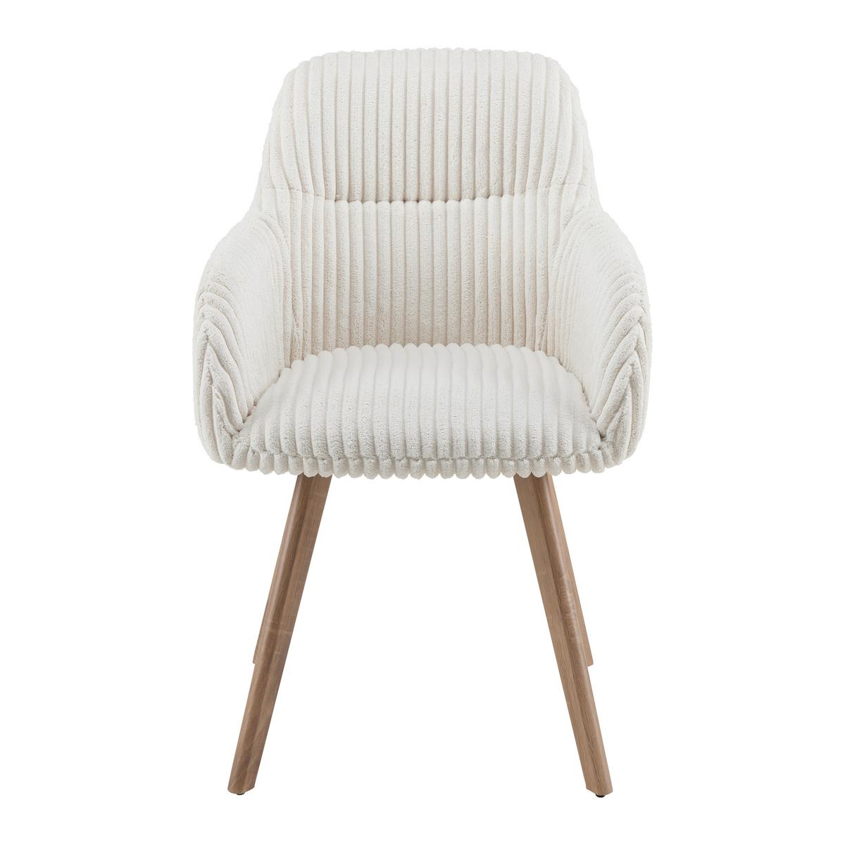 Stolička MATTIA béžová - farba duba/béžová, Modern, kov/drevo (56/87/61cm) - Bessagi Home