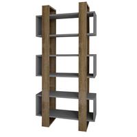 Regal Milano Anthrazit, Walnussfarbe B:80cm - Anthrazit/Walnussfarben, Design, Holzwerkstoff (80/160/29cm) - Livetastic