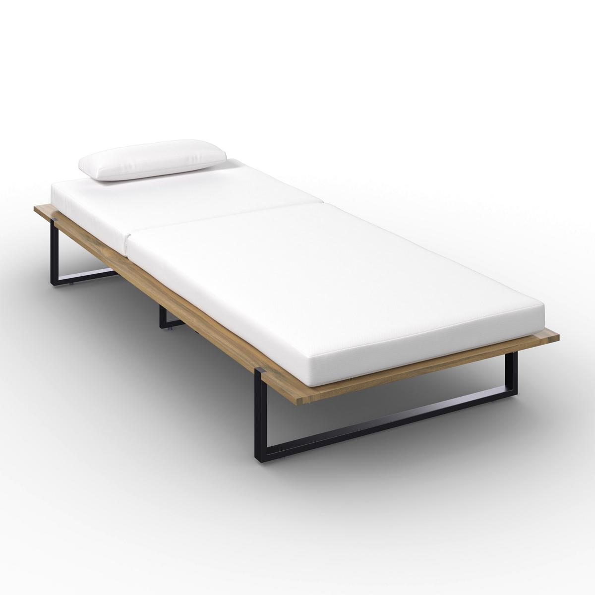 ZAHRADNÍ LEHÁTKO EVA - černá/krémová, Moderní, kov/dřevo (220/90/95cm) - Bessagi Garden