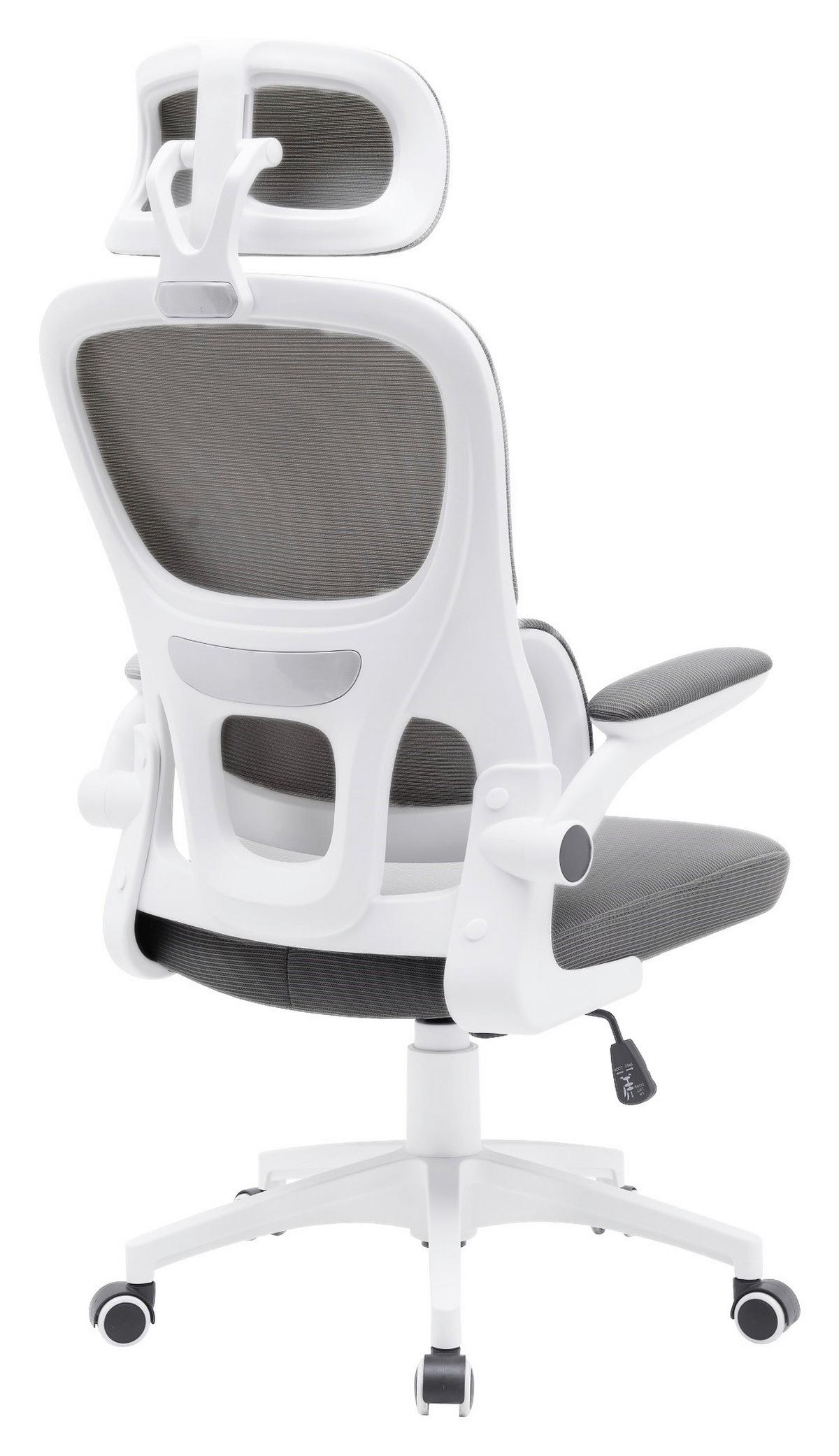 Kancelářske křeslo GARY 2 - šedá/bílá, Moderní, textil/plast (62/115-125/65cm) - Based