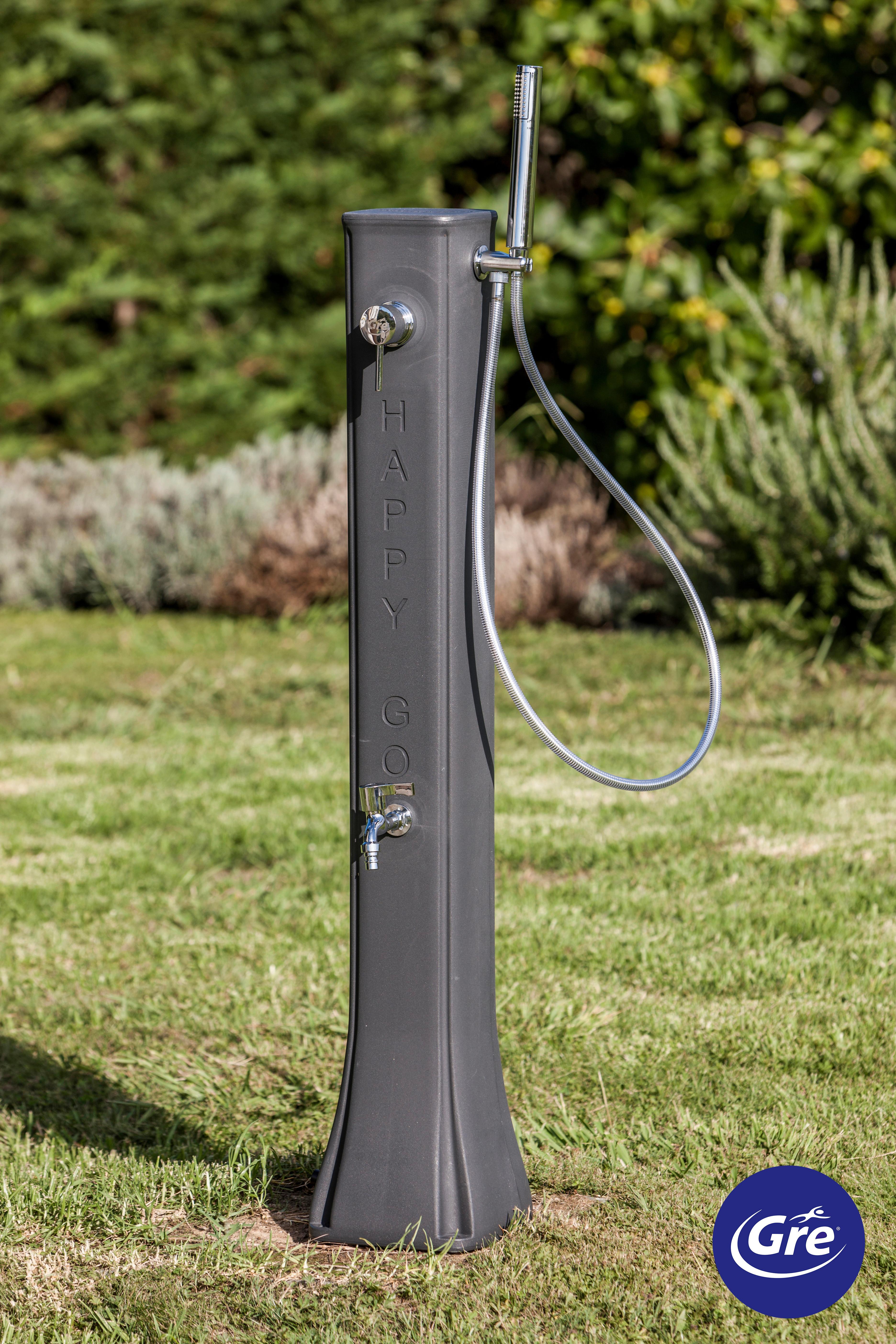 Solardusche Dusche - Dunkelgrau, KONVENTIONELL, Kunststoff (24,5/22/119cm) - Gre