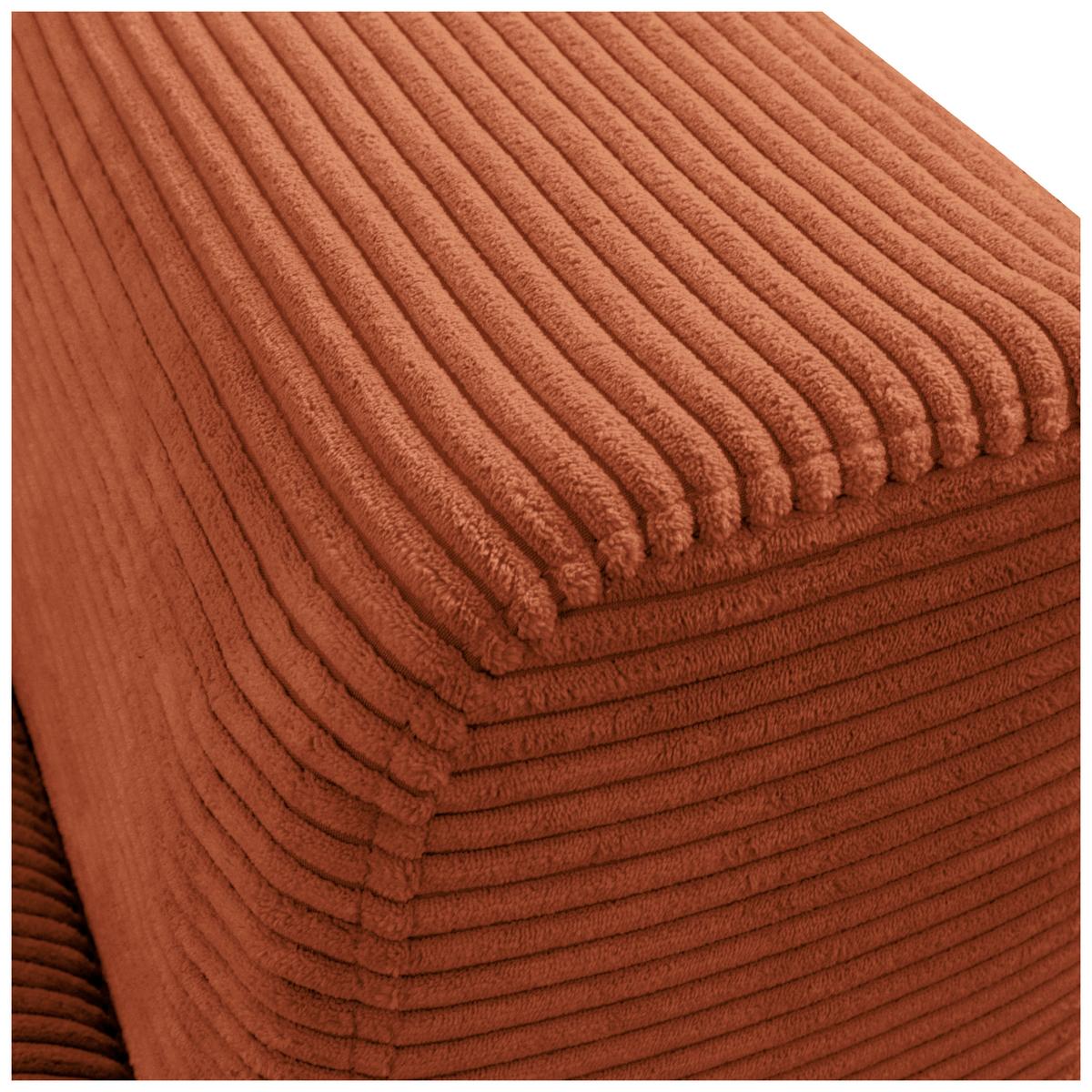 Ecksofa Berlin Cord Kupferfarben 172x313 Cm - Schwarz/Kupferfarben, Design, Textil (172/313cm) - Livetastic