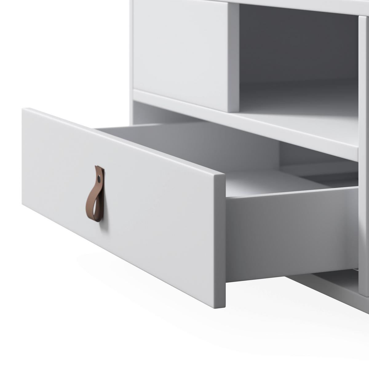 Konferenční stolek MICK - bílá/hnědá, Moderní, kompozitní dřevo/plast (74/88/35cm) - Modern Living