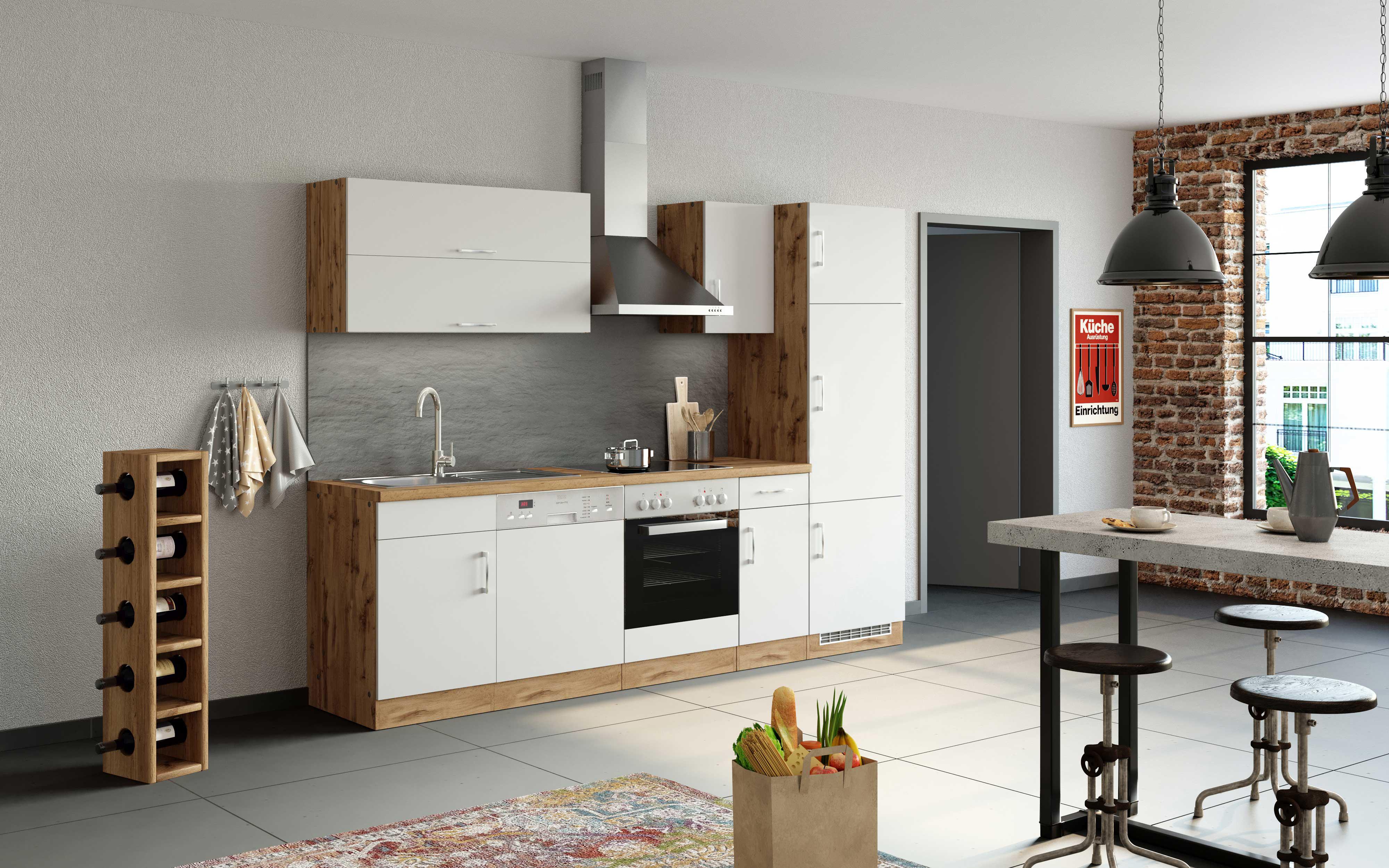 Küchenblock mit Spüle und ohne Elektrogeräte