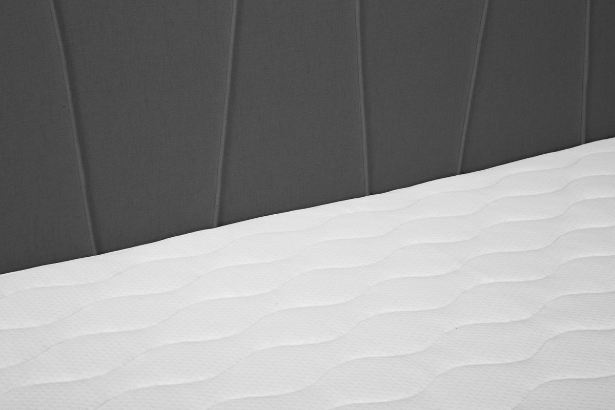 Boxspringbett mit Topper 140x200 cm Wels, Dunkelgrau - Graphitfarben/Schwarz, MODERN, Textil (140/200cm) - MID.YOU