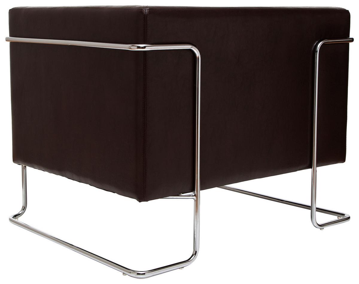 Designsessel Curacao Dunkelbraun - Chromfarben/Dunkelbraun, MODERN, Textil (88/74/74cm) - MID.YOU