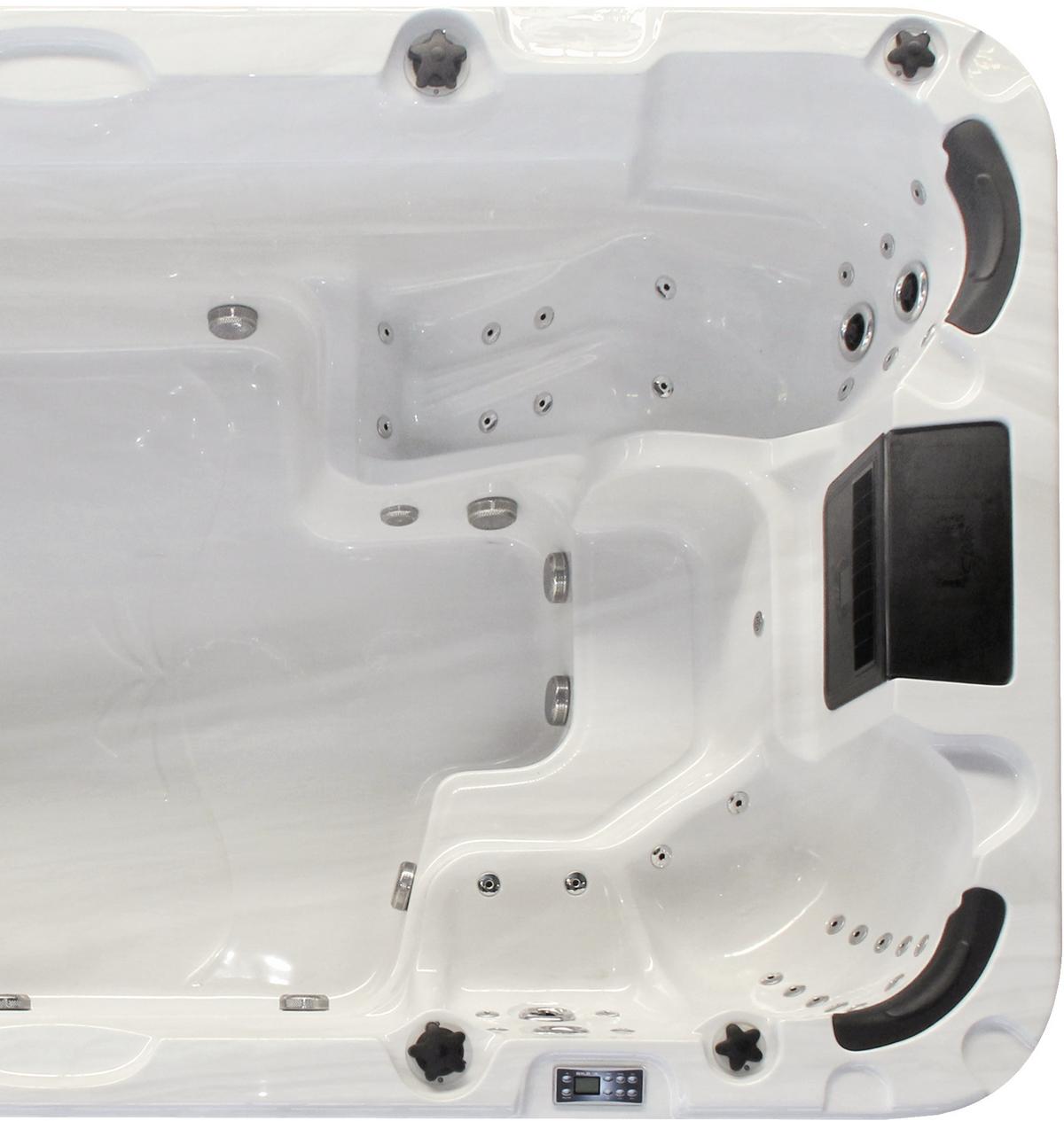 Whirlpool Acryl Swimspa Fano Hydro Jets 400x228x126 Cm - Silberfarben/Weiß, Design, Kunststoff (400/228/126cm)