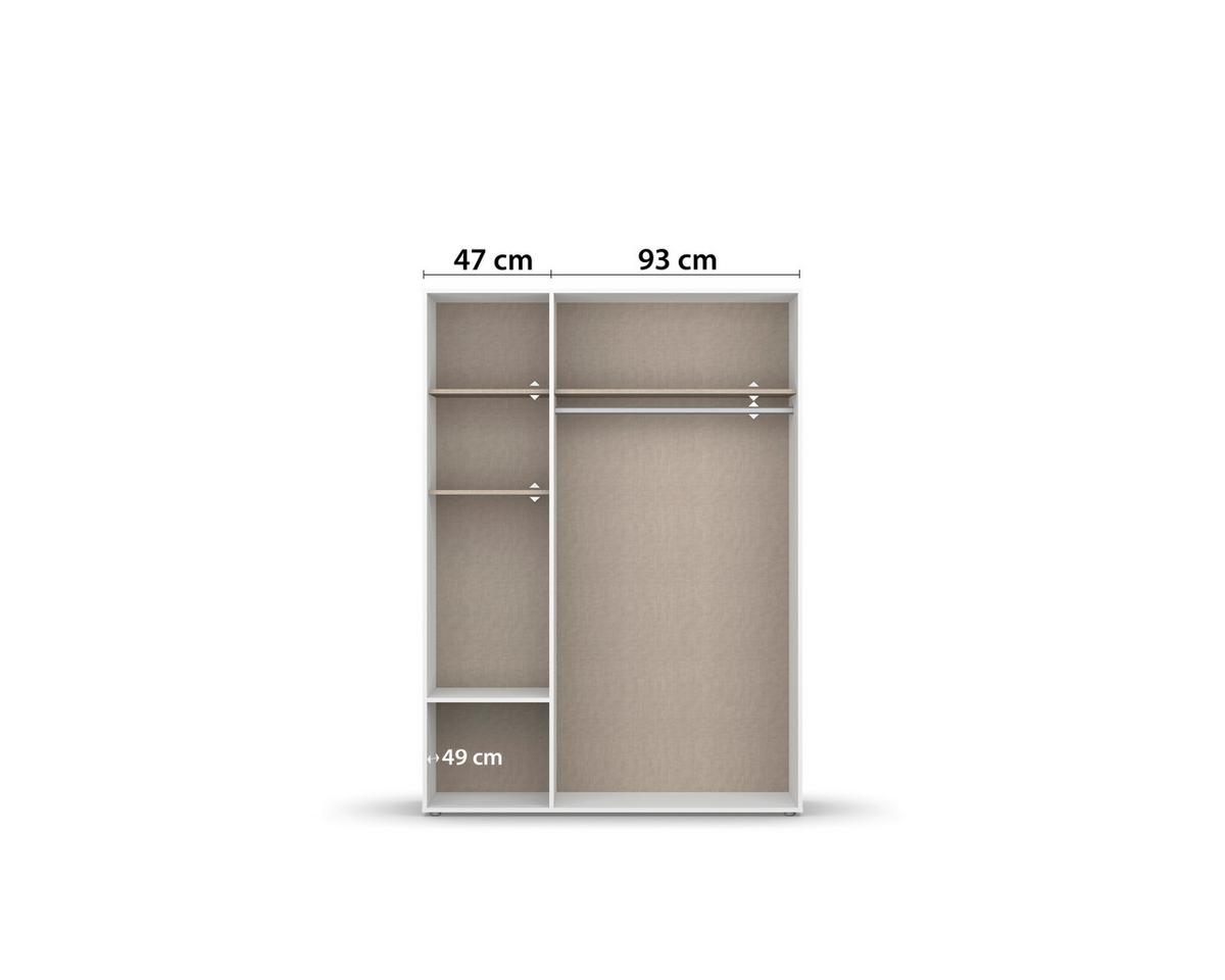 Drehtürenschrank Voyager Weiß,eiche Artisan B: 140 cm - Eiche Artisan/Weiß, MODERN, Holzwerkstoff (140/194/53cm) - Rauch Möbel