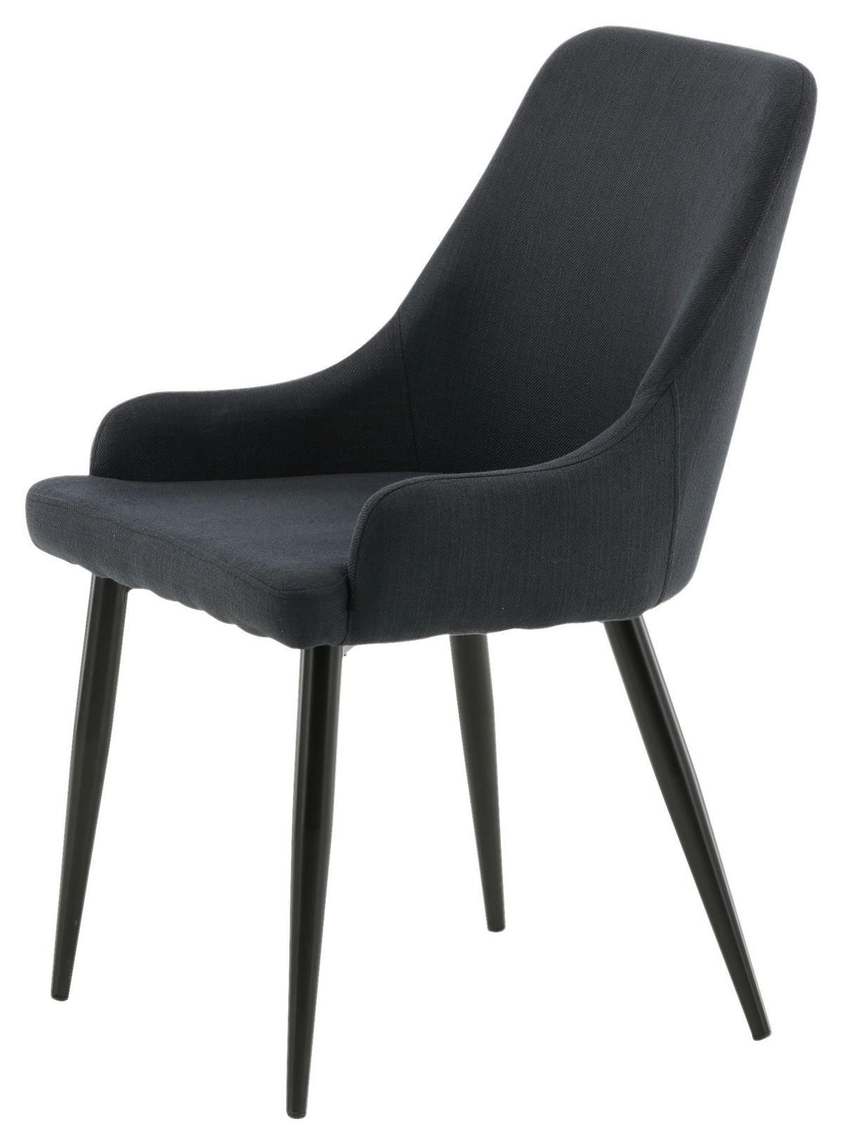 Stuhl-set Plaza Schwarz B: 49 Cm - Schwarz, Design, Textil/Metall (49/86/58cm) - Livetastic