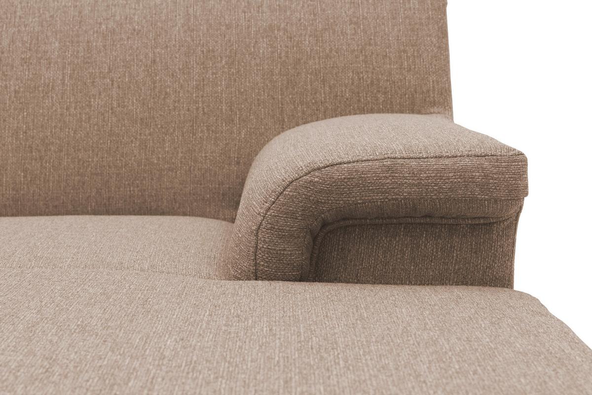 Ecksofa Mit Schlaffunktion Jamie Beige Webstoff - Chromfarben/Beige, KONVENTIONELL, Textil (252/150cm) - MID.YOU