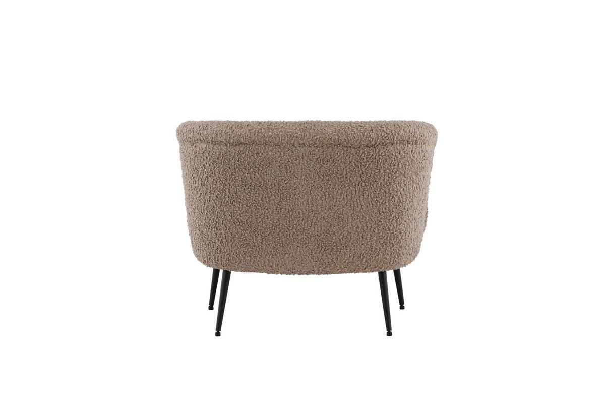 Sessel Nordkoster - Hellbraun/Schwarz, Design, Textil/Metall (81/75/80cm) - Livetastic