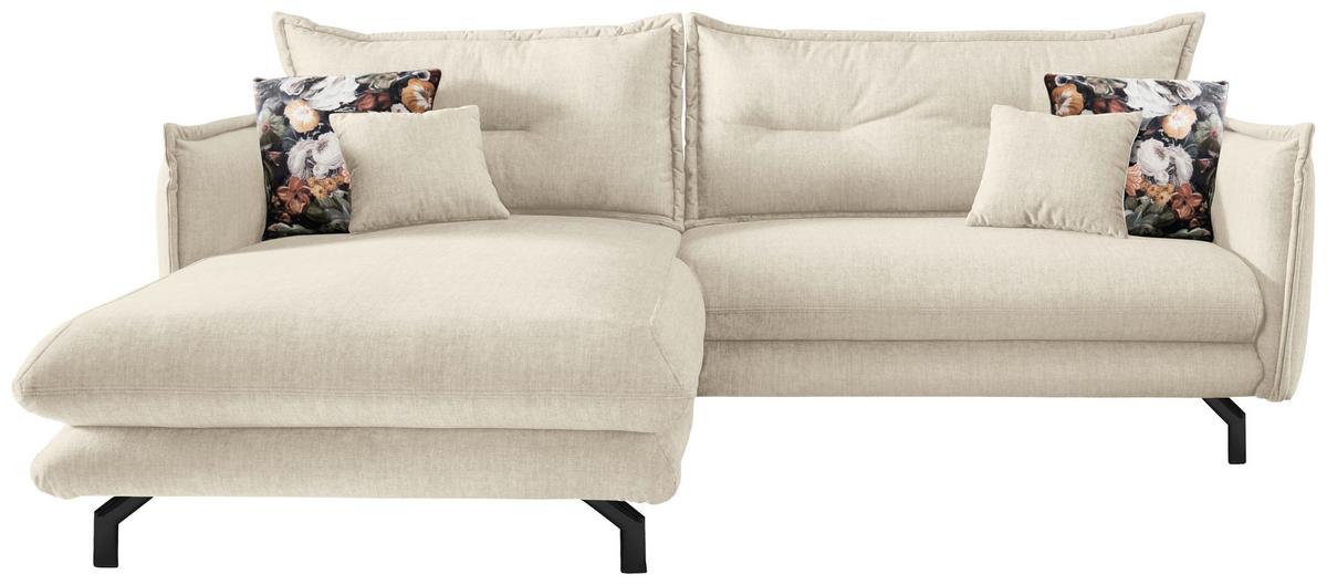 Ecksofa Lava Beige S:180x255 Cm - Beige/Schwarz, MODERN, Textil (180/255cm) - Livetastic