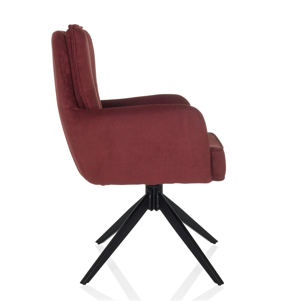 Armlehnstuhl Tarugo Rot B: 58 Cm - Rot/Schwarz, MODERN, Textil/Metall (58/94/60cm) - MID.YOU