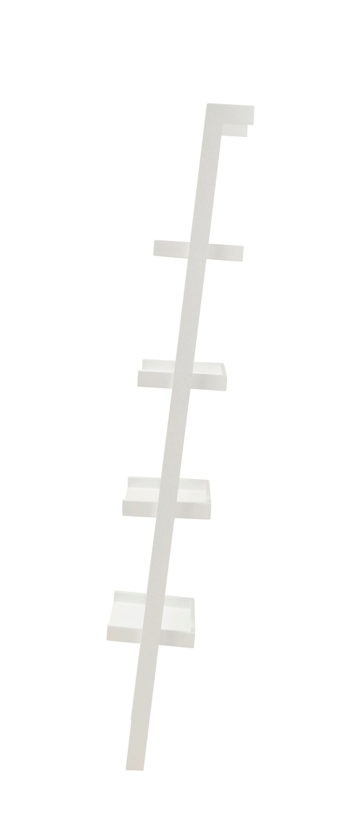 Rebríkový regál WALL biely - biela, Trend, kompozitné drevo (36,5/180/32cm) - Livetastic