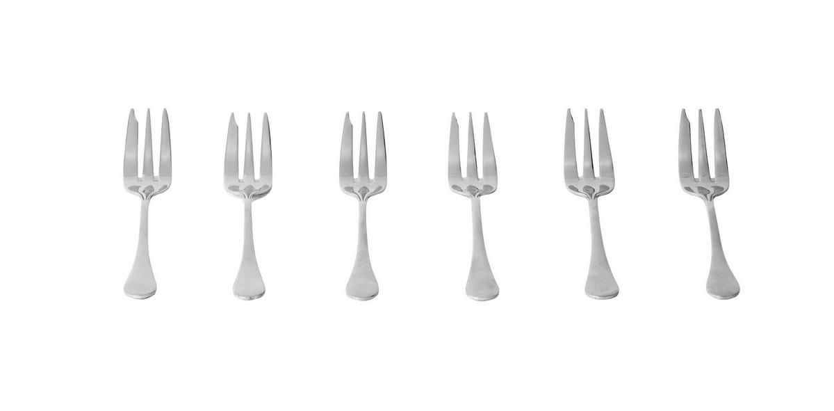 Kuchengabel Angela 6er Set L: Ca. 14,2 Cm - Edelstahlfarben, KONVENTIONELL, Metall (14,2cm) - Luca Bessoni