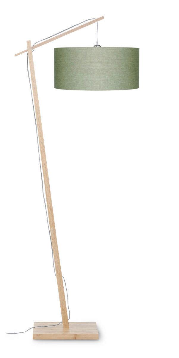 Stehlampe Andes Grün/ Naturfarben mit Fußschalter - Naturfarben/Grün, Design, Holz/Textil (70/176cm) - Good & Mojo