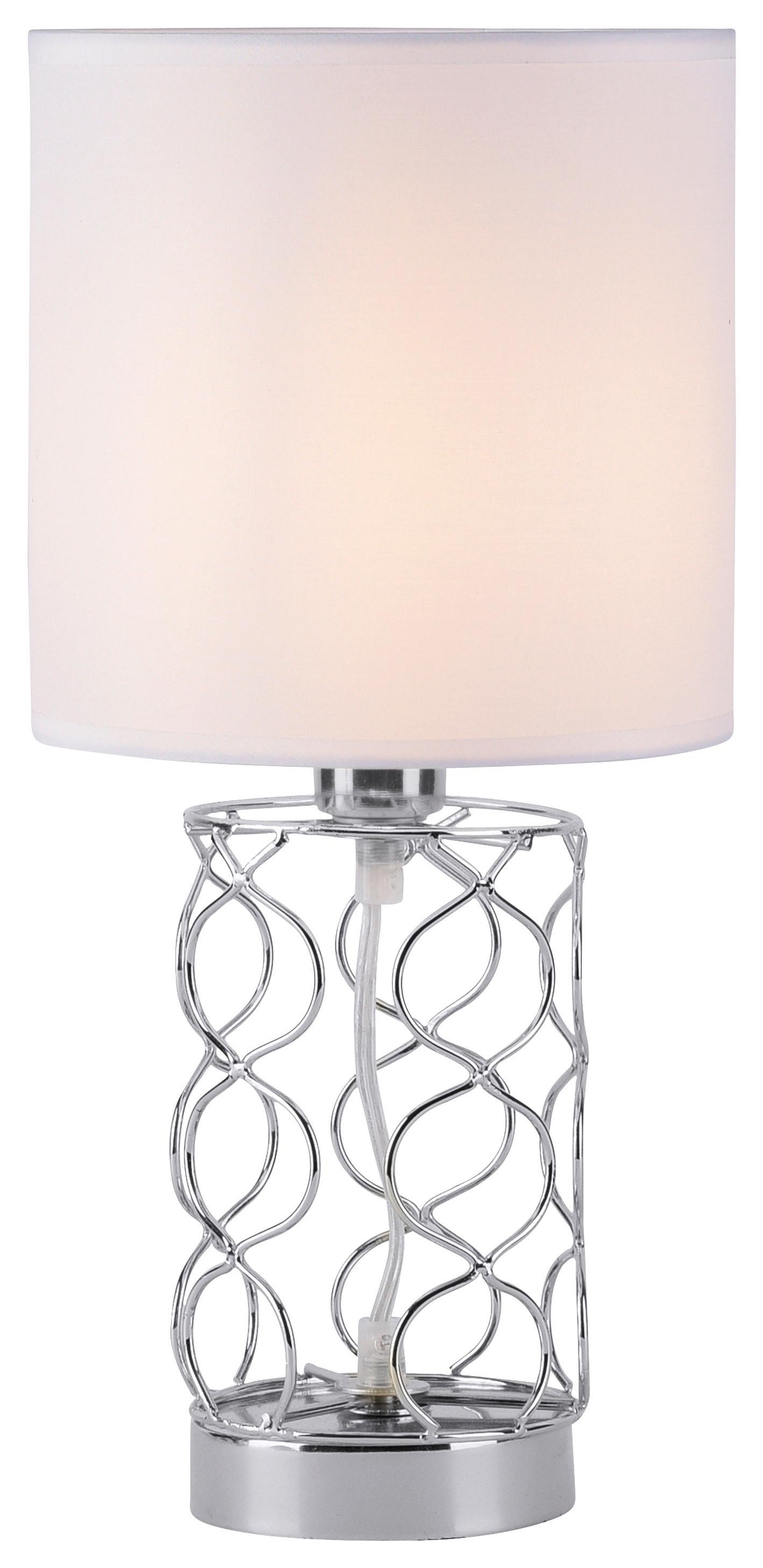 Stolná Lampa Deva Strieborná - strieborná, Moderný, kov/plast (19/19/27cm)