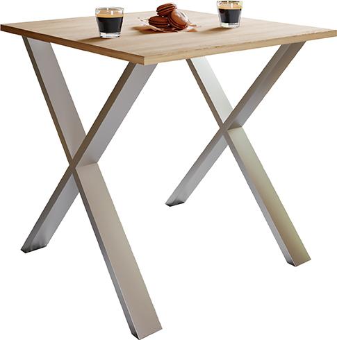 Esstisch Xona 80x50 cm Silberfarben/Eiche Dekor