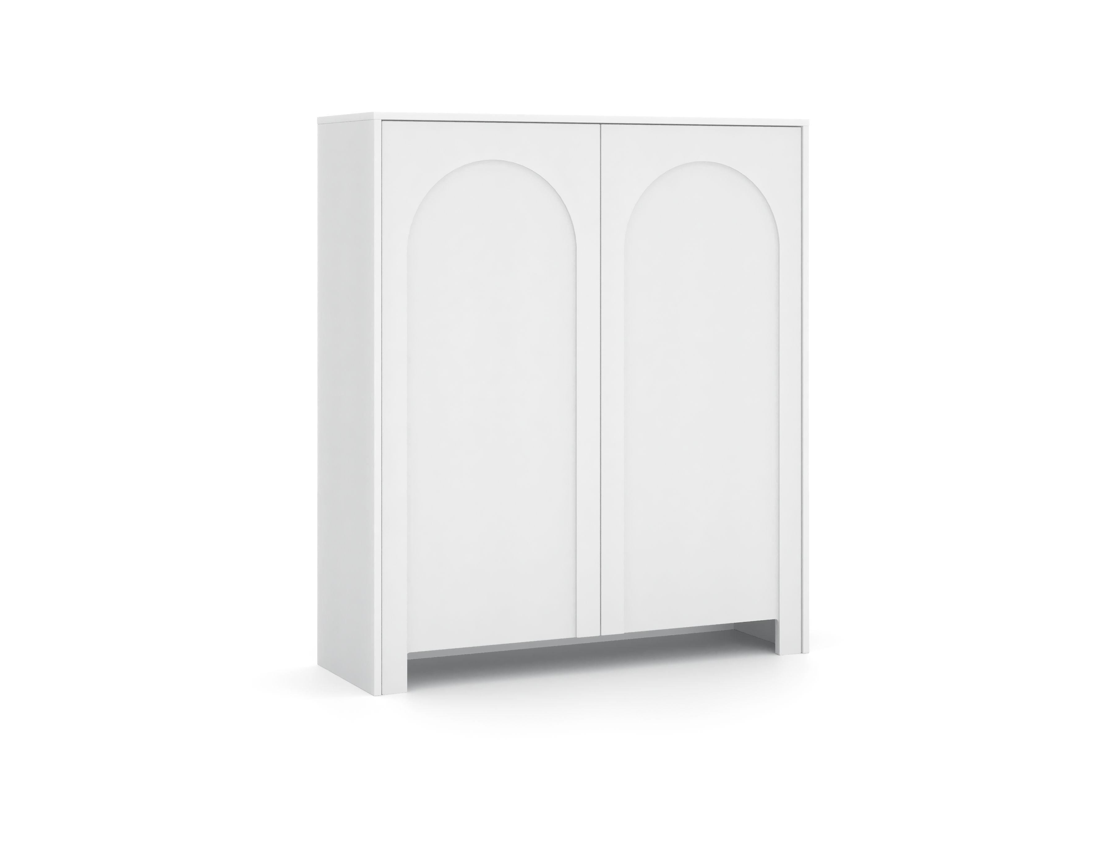 Biela komoda, bezúchytkové otváranie, š: 100cm - biela, Design, kompozitné drevo (100/117/35cm)