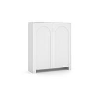 Bílá komoda, bezúchytkové otevíraní, š: 100cm - bílá, Design, kompozitní dřevo (100/117/35cm)
