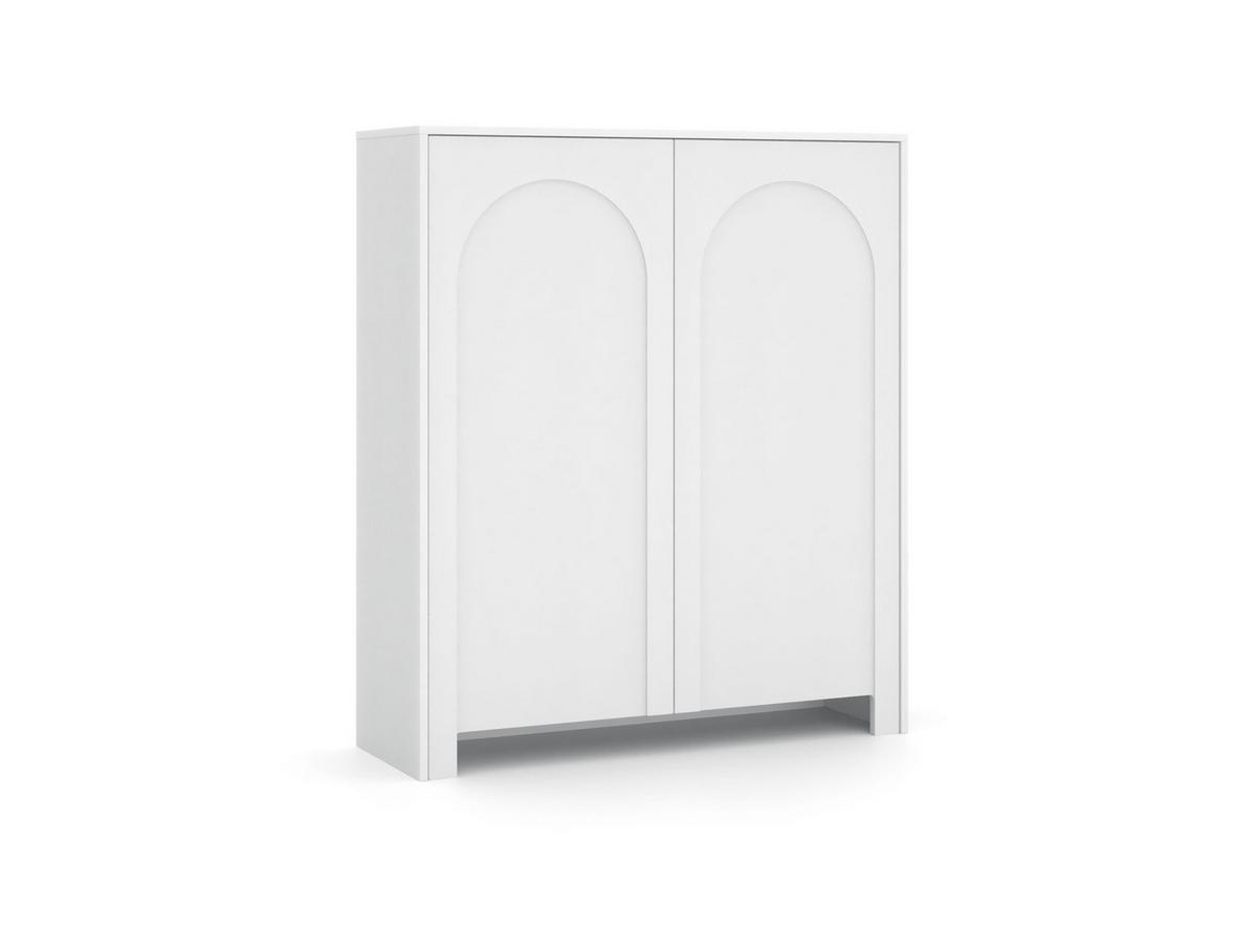 Bílá komoda, bezúchytkové otevíraní, š: 100cm - bílá, Design, kompozitní dřevo (100/117/35cm)