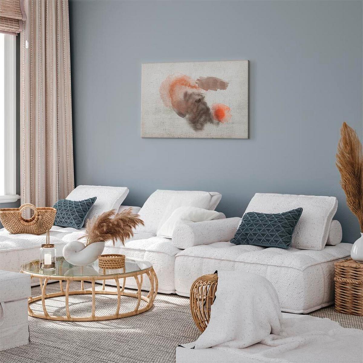 Leinwandbild Summer Grauweiß Cognac B: 90 Cm - Cognac/Grauweiß, Basics, Holz/Textil (90/60/1.2cm) - artgeist