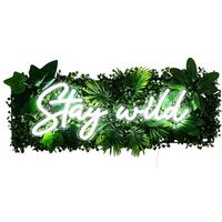 Dekorační tabule STAY WILD - bílá/zelená, kompozitní dřevo/plast (62/24/5cm) - Mömax