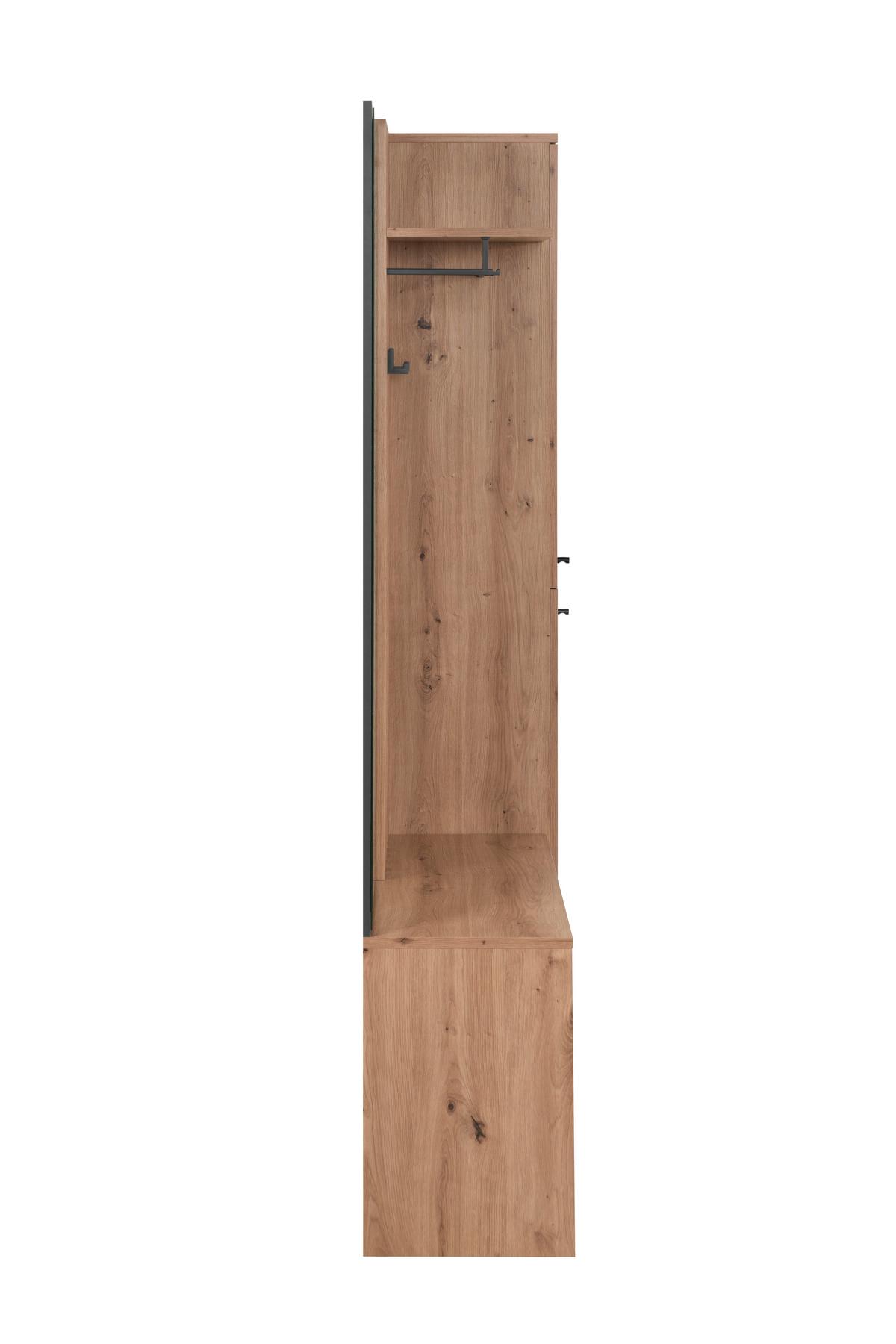 Garderobe Medan Eiche Artisan B: 122 Cm - Anthrazit/Eiche Artisan, MODERN, Holzwerkstoff (122/190/37cm) - MID.YOU