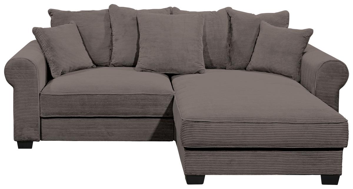 Ecksofa Maureen Braun S: 255/185 cm - Schwarz/Braun, KONVENTIONELL, Textil (255/185cm) - MID.YOU