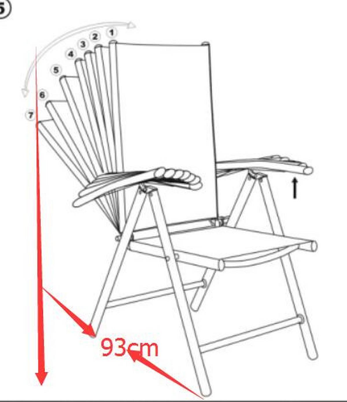 Záhradná zostava, 7- dielna, stôl 140x80 - antracitová, Basics, kov/textil - Gardenson