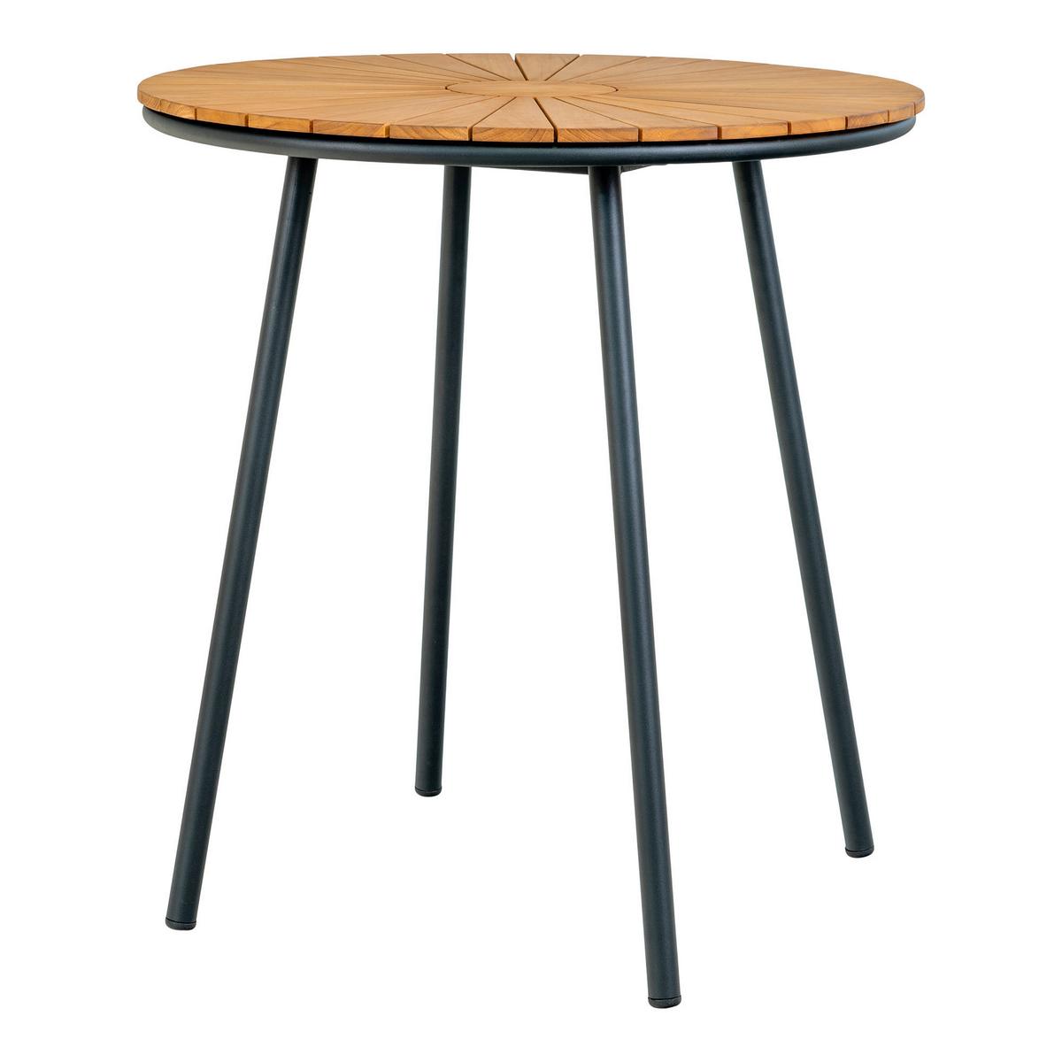 Beistelltisch Cleveland Teakfarben B: 70 Cm - Schwarz/Teakfarben, Basics, Holz/Metall (70/70/74cm)