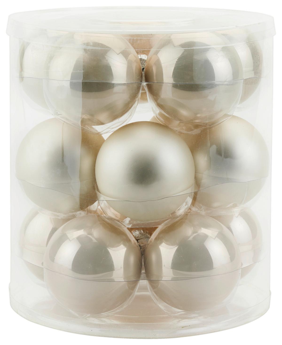 Baňky na vánoční stromeček Noel, Ø: 6cm, 15 ks/bal. - barvy zlata, Basics, sklo (6cm) - Modern Living