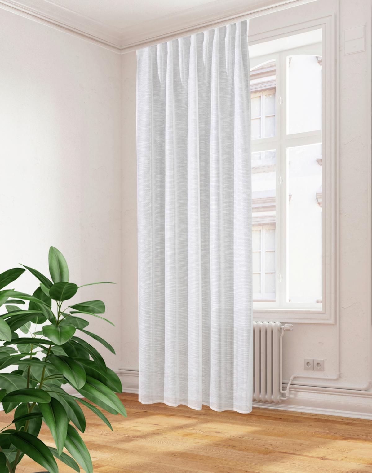 Fertigvorhang Elfi - Weiß, Basics, Textil (135/300cm)