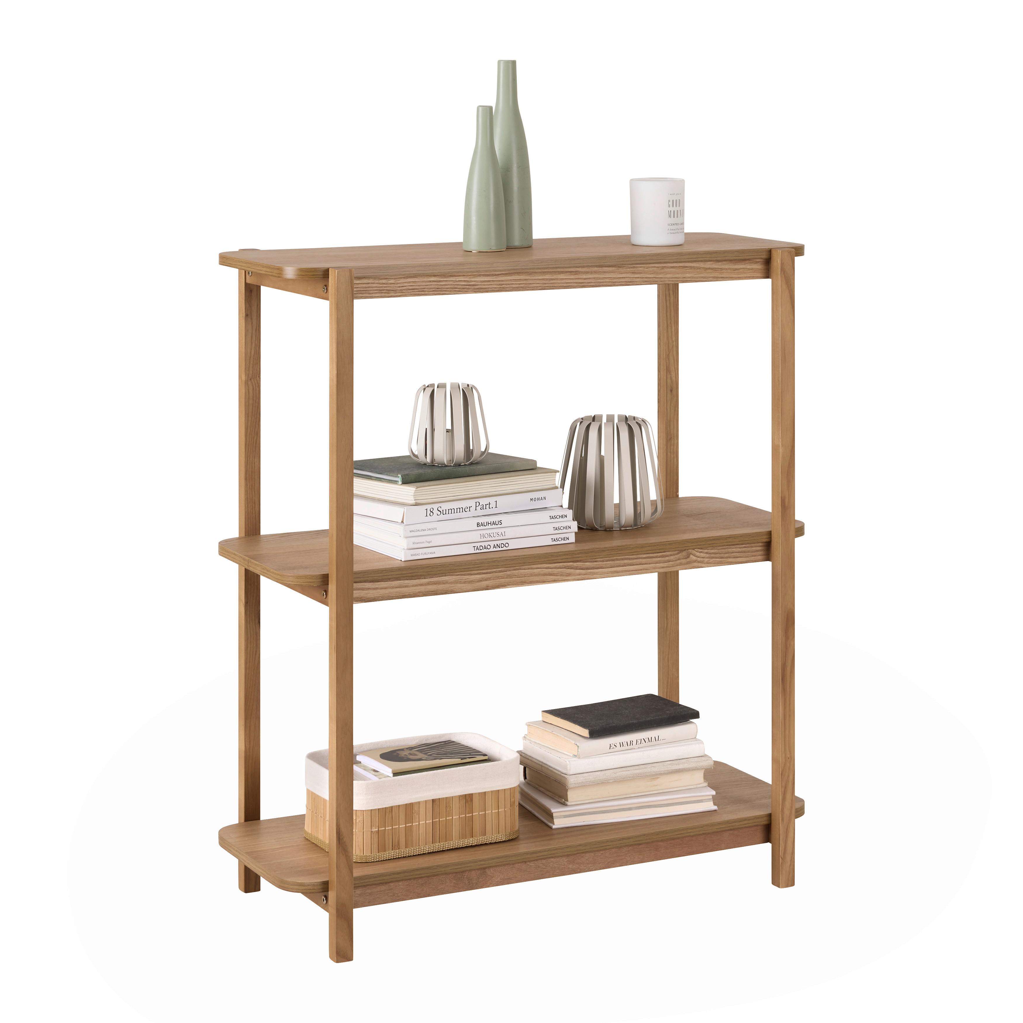 REGÁL KAVOK -EXKLUSIV- - farba jaseňa/prírodná farba, Natur, drevo/kompozitné drevo (80/90/35cm) - Premium Living