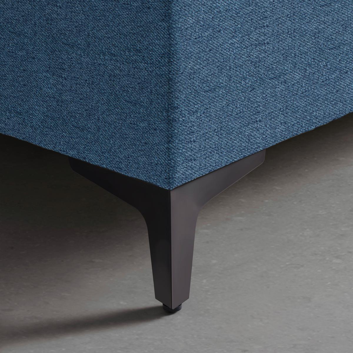 Boxspringová postel BARI 140/200, modrá - modrá/černá, Konvenční, kov/textil (140/200cm) - Mömax