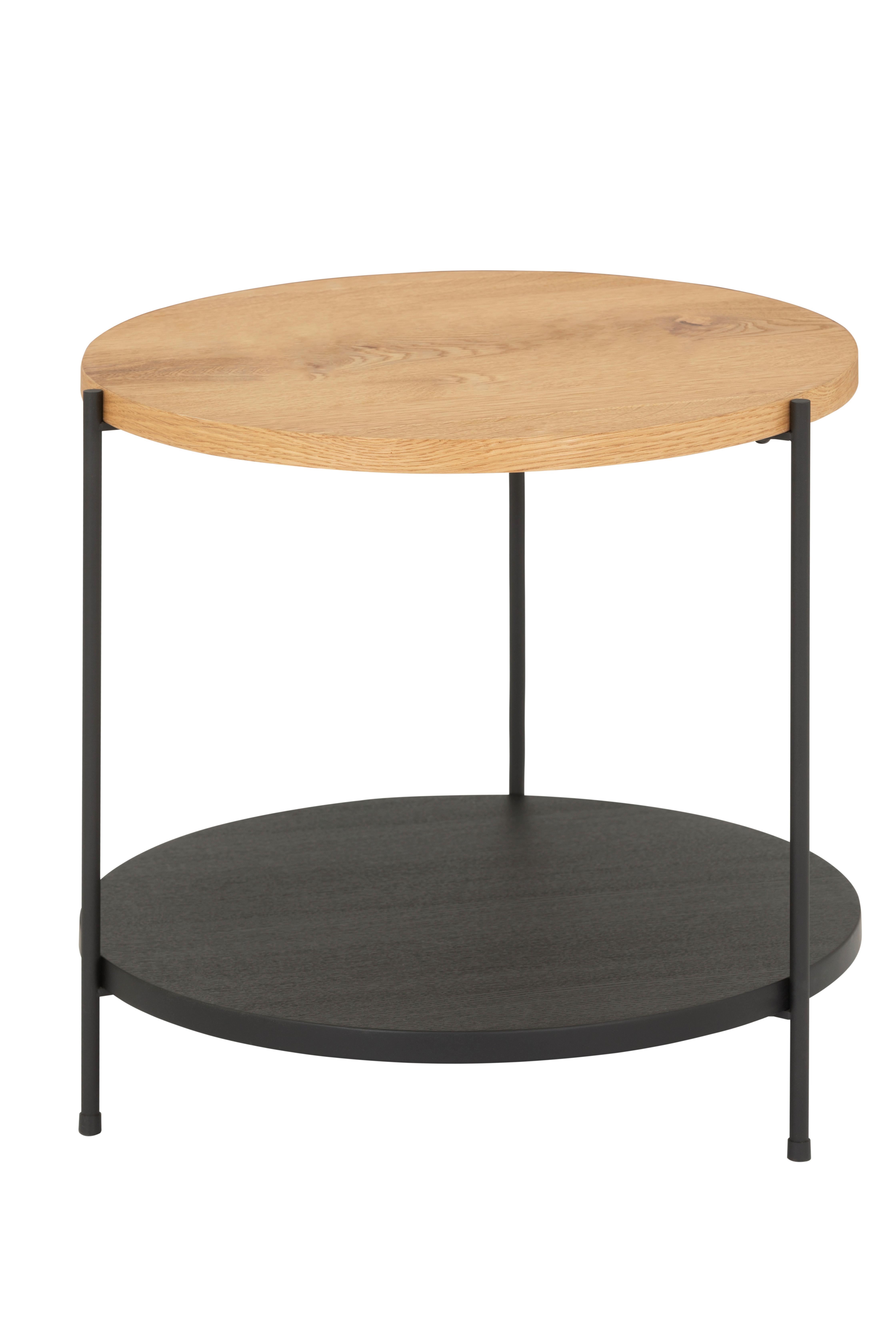 Couchtisch Rondo 1 - Schwarz/Naturfarben, MODERN, Holz/Holzwerkstoff (50/50/50cm)