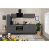 Küchenzeile Respekta Rp250ewc mit Geräte 250 cm Grau/Schwarz - Schwarz/Grau, Basics, Holzwerkstoff (250cm) - Respekta
