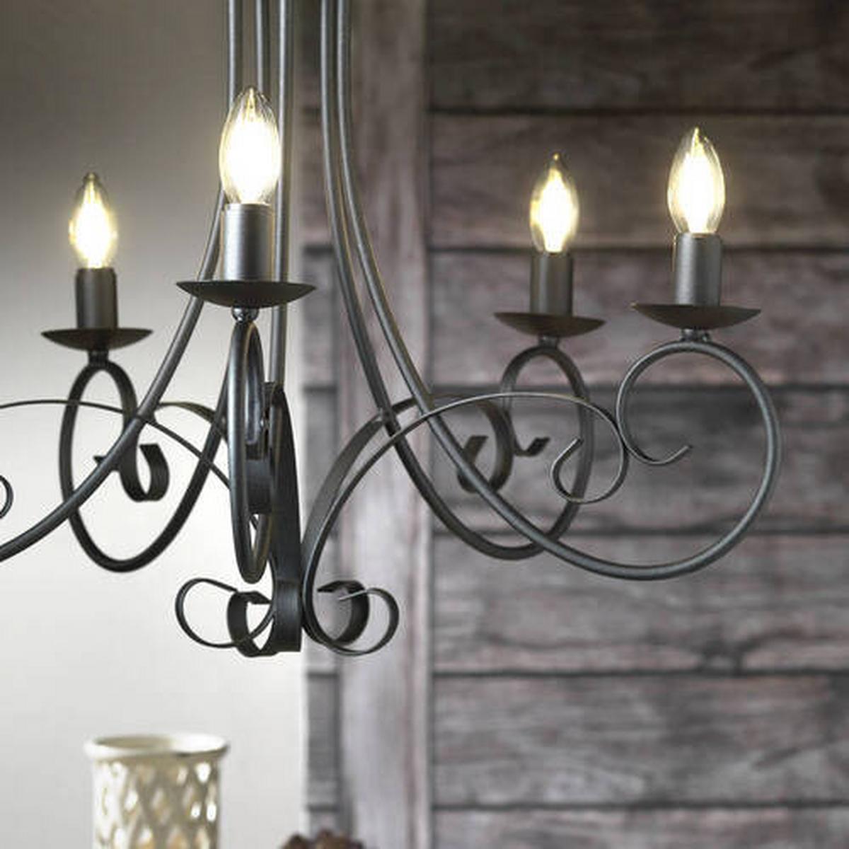 Kronleuchter 4885/5n - Schwarz, KONVENTIONELL, Metall (60/110cm)