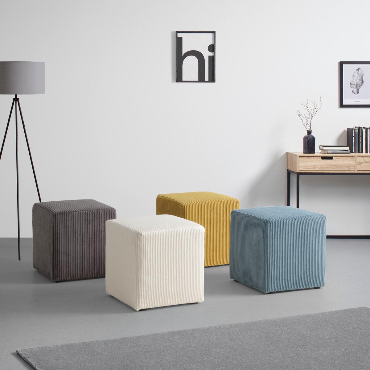 Taburetka BALI, tmavosivá - čierna/tmavosivá, Modern, textil (45/42/45cm) - Mömax