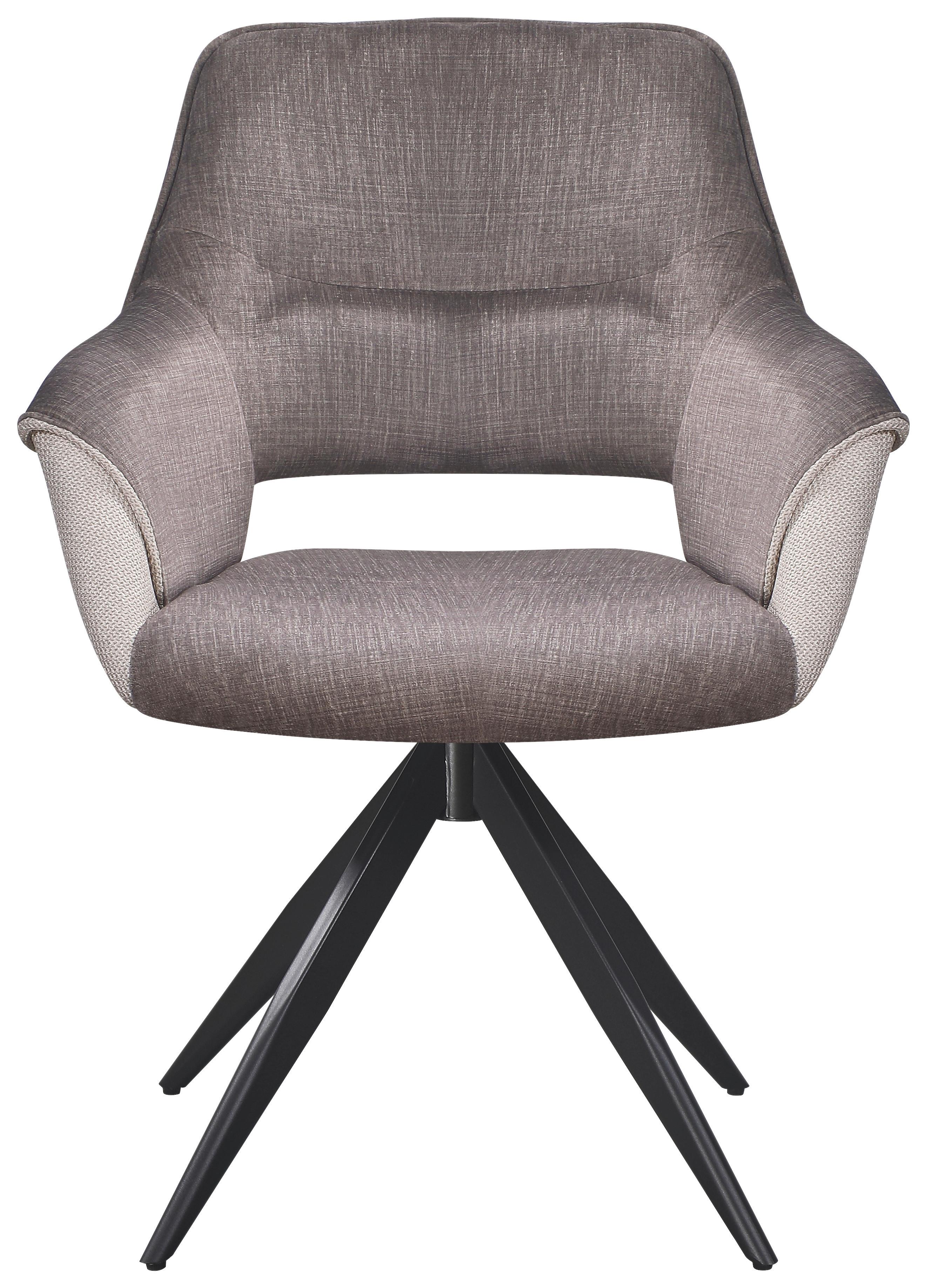Armlehnstuhl Kiran Samt Beige, B: 62 cm - Beige/Schwarz, KONVENTIONELL, Textil/Metall (62/86/64cm) - MID.YOU